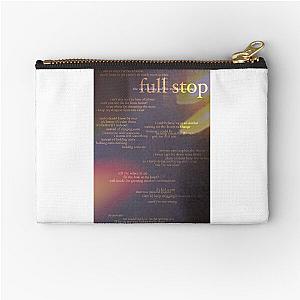 full stop - love is not dying jeremy zucker typographic Zipper Pouch