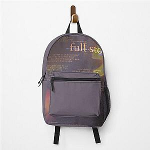 full stop - love is not dying jeremy zucker typographic Backpack