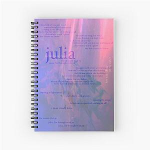 julia - love is not dying jeremy zucker typographic Spiral Notebook