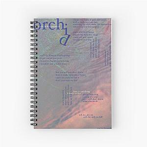 orchid - love is not dying jeremy zucker typographic Spiral Notebook