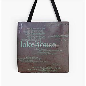 lakehouse - love is not dying jeremy zucker typographic All Over Print Tote Bag