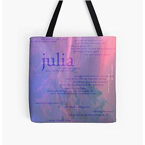 julia - love is not dying jeremy zucker typographic All Over Print Tote Bag