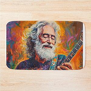Vibrant Rock Legend - Jerry Garcia Psychedelic Portrait T-Shirt Bath Mat