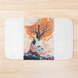 Jerry Garcia Inspired Psychedelic Guitar Art Bath Mat
