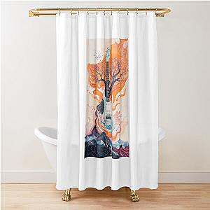Jerry Garcia Inspired Psychedelic Guitar Artwork, Wall Art, T-Shirt Style Shower Curtain