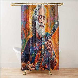 Vibrant Rock Legend Jerry Garcia Psychedelic Portrait T Shirt Shower Curtain