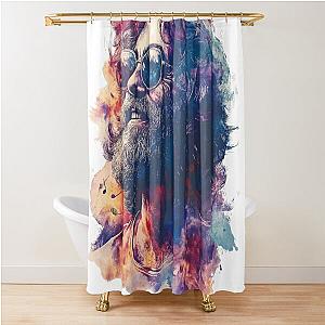 Retro Hippie Vibes: Vibrant Jerry Garcia Artwork Shower Curtain