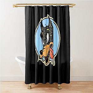 Lone Wolf Jerry Garcia Men's Black Tee Shower Curtain