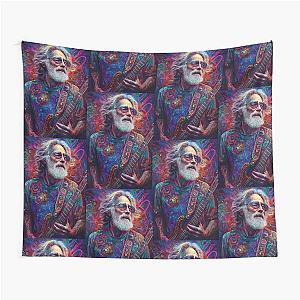 Psychedelic Jerry Garcia Artwork Guitar Legend Tribute Vibrant Psychedelic Music Icon Design Tapestry