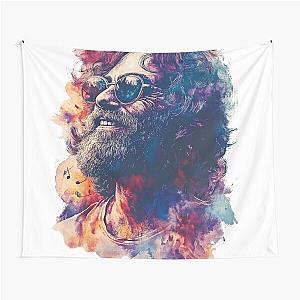 Retro Hippie Vibes: Vibrant Jerry Garcia Artwork Tapestry