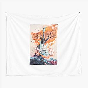 Jerry Garcia Inspired Psychedelic Guitar Artwork T-shirt Wall Art Tapestry