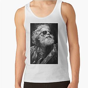 Iconic Jerry Garcia Portrait in Black Tank Top