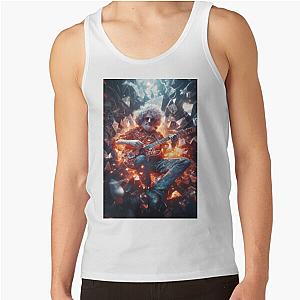 Jerry Garcia Explosive Music Icon in Shattered Glass Design Tank Top