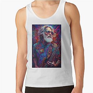 Psychedelic Jerry Garcia Artwork - Guitar Legend Tribute Vibrant Psychedelic Music Icon Design Tank Top