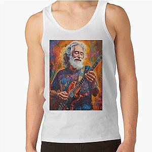 Vibrant Rock Legend Jerry Garcia Psychedelic Portrait Tank Top