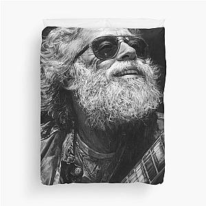 Iconic Jerry Garcia Portrait in Black Duvet Cover