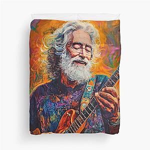 Vibrant Rock Legend Jerry Garcia Psychedelic Portrait T-Shirt Duvet Cover