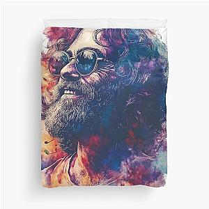 Retro Hippie Vibes: Vibrant Jerry Garcia Artwork Duvet Cover