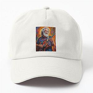 Vibrant Rock Legend Jerry Garcia Psychedelic Portrait T-Shirt Dad Hat