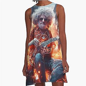 Jerry Garcia Explosive Music Icon in A-Line Dress
