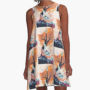 Jerry Garcia Inspired Psychedelic Guitar Artwork, A-Line Dress