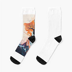 Jerry Garcia Inspired Psychedelic Guitar Artwork, T shirt Wall Art Socks