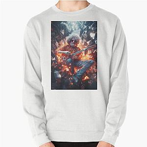 Jerry Garcia Explosive Music Icon in Shattered Glass Design Sweatshirt