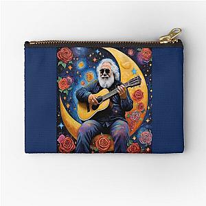Cosmic Serenade: Jerry Garcia on Crescent Moon Zipper Pouch