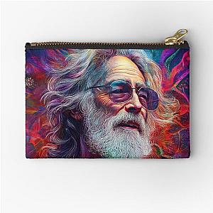 Psychedelic Jerry Garcia Artwork Guitar Legend Tribute Vibrant Psychedelic Music Icon Design Zipper Pouch
