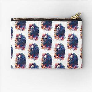 Retro Hippie Vibes: Vibrant Jerry Garcia Artwork Zipper Pouch