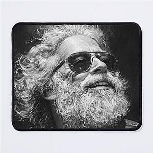Iconic Jerry Garcia Portrait Black and White Mouse Pad