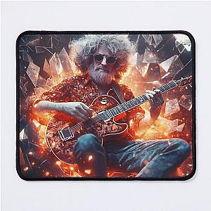 jerry garcia explosive music icon in glass design mousepad