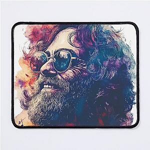 Retro Hippie Vibes: Vibrant Jerry Garcia Artwork Mouse Pad