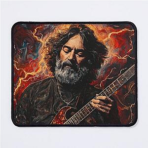 Epic Guitarist Artwork Jerry Garcia: Electrifying Passion and Energy Mouse Pad