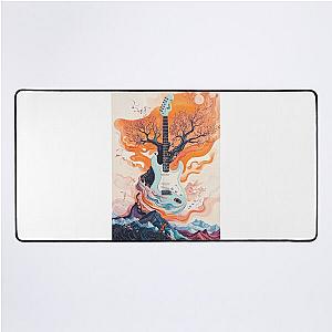 Jerry Garcia Inspired Psychedelic Guitar Artwork Wall Art Desk Mat