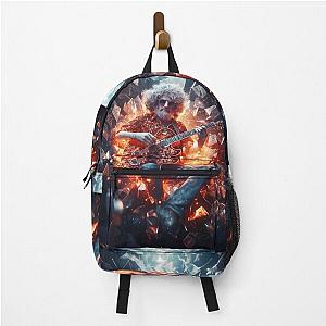 Jerry Garcia Music Icon in Shattered Glass Design Backpack