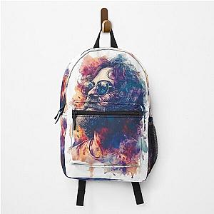 Retro Hippie Vibes: Vibrant Jerry Garcia Artwork Backpack