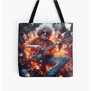 Jerry Garcia Explosive Music Icon in Shattered Glass Design Tote Bag