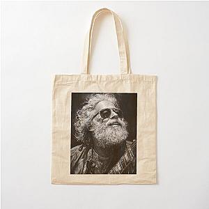 Iconic Jerry Garcia Portrait Black White Cotton Tote Bag