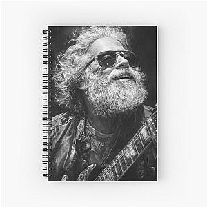 Iconic Jerry Garcia Portrait in Black and White Notebook