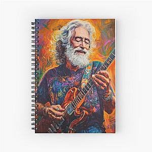 Vibrant Rock Legend Jerry Garcia Psychedelic Portrait T-Shirt Spiral Notebook