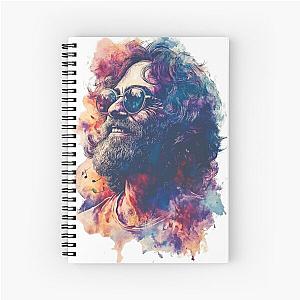 Retro Hippie Vibes: Vibrant Jerry Garcia Artwork Spiral Notebook