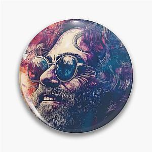 Retro Hippie Vibes: Vibrant Jerry Garcia Artwork Pin