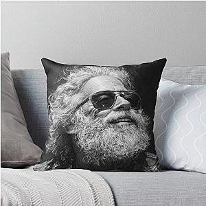 Iconic Jerry Garcia Black and White Throw Pillow