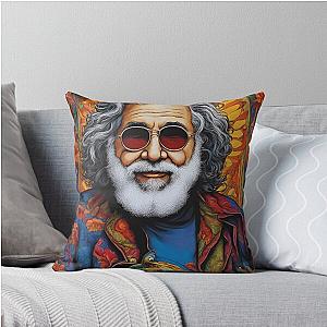 Jerry Garcia the God of Music Throw Pillow