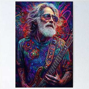 Jerry Garcia Artwork – Guitar Legend Tribute Vibrant Psychedelic Music Icon Design Poster