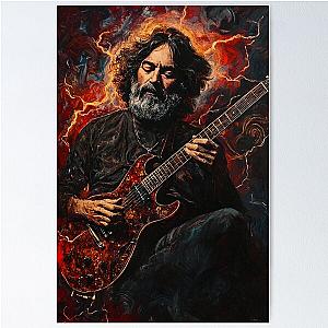 Epic Guitarist Jerry Garcia Electrifying Energy Poster