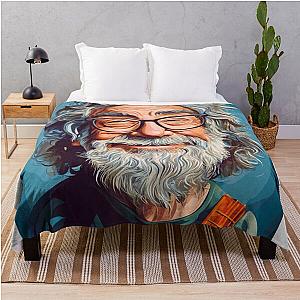 Jerry Garcia Caricature Artwork Grateful Dead Fans Throw Blanket