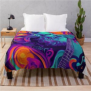 Jerry Garcia Psychedelic Art Throw Blanket