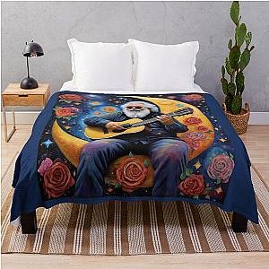 Cosmic Serenade: Jerry Garcia on a Moon Throw Blanket